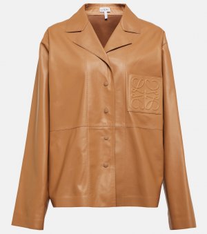 Кожаная куртка с анаграммой , коричневый Loewe. Цвет: коричневый