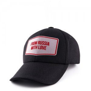 Женская бейсболка кепка FROM RUSSIA WITH LOVE. Черная. GRAFSI. Цвет: серый/красный/черный