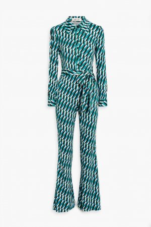 Комбинезон Milly из эластичного джерси с поясом и принтом DIANE VON FURSTENBERG, бензиновый Furstenberg