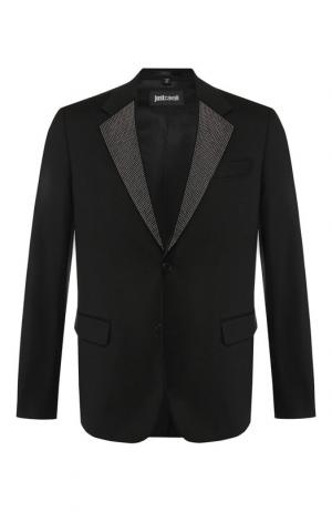 Однобортный пиджак с декоративной отделкой Just Cavalli. Цвет: черный