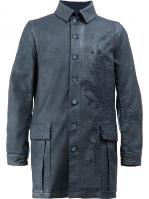 Пальто с вышивкой Rochas. Цвет: синий