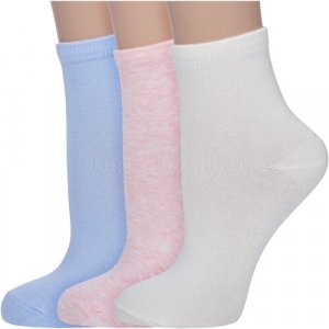 Носки 3 пары, размер 14, голубой, розовый AKOS. Цвет: голубой/розовый/бежевый
