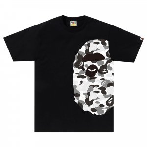 BAPE ABC Камуфляжная футболка с изображением головы большой обезьяны, цвет черный/серый A BATHING APE
