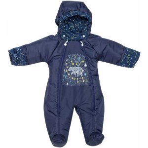 Утеплённый зимний комбинезон для малыша Babyglory Галактика тёмно-синий 26-80. Цвет: синий