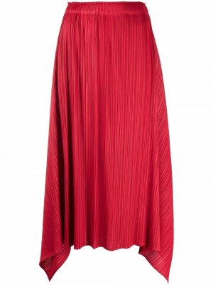 Плиссированная юбка миди с драпировкой Pleats Please Issey Miyake. Цвет: красный