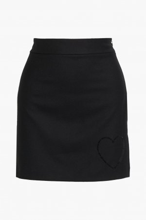 Мини-юбка из твила, украшенная кристаллами , черный LOVE MOSCHINO