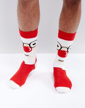 Новогодние носки-слиперы с Сантой Urban Eccentric. Цвет: мульти