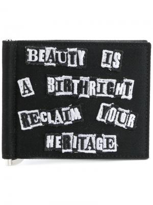 Бумажник с вышивкой Valentino. Цвет: чёрный