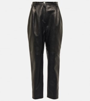 Зауженные кожаные брюки с высокой посадкой MAGDA BUTRYM, черный Butrym