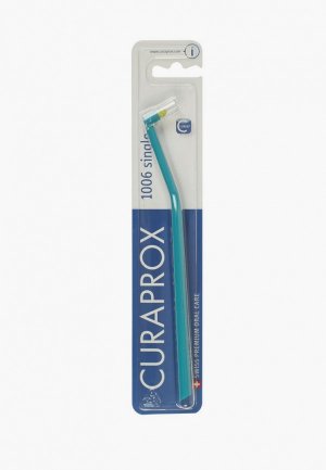 Зубная щетка Curaprox Монопучковая single & sulcular, 6мм. Цвет: бирюзовый