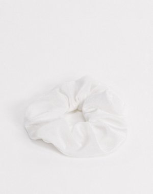 Белая бархатная резинка для волос -Белый Topshop