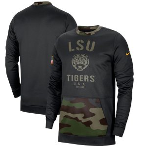 Мужской черный/камуфляжный пуловер LSU Tigers в стиле милитари свитшот Nike