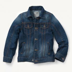Куртка джинсовая, 3-12 лет abcd'R. Цвет: синий потертый