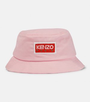 Хлопковая шляпа от солнца с вышитым логотипом , розовый Kenzo