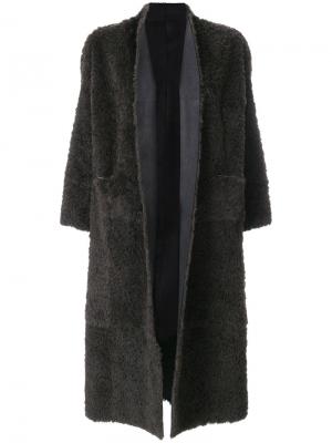 Свободное пальто с укороченными рукавами Salvatore Santoro. Цвет: коричневый