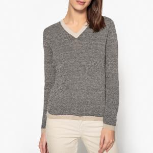 Пуловер с V-образным вырезом PUVITO DIEGA. Цвет: серый