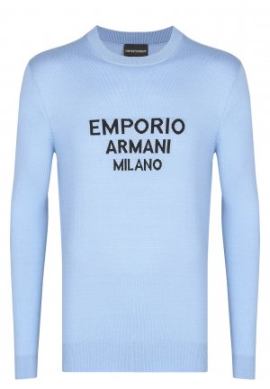 Пуловер EMPORIO ARMANI. Цвет: голубой