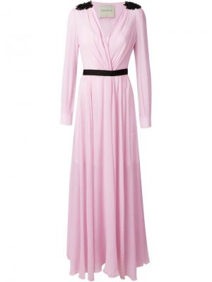 Декорированное платье Daniele Carlotta. Цвет: розовый и фиолетовый