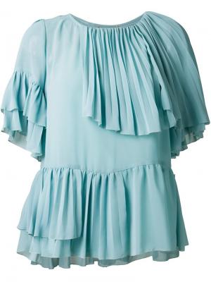 Блузка с оборками Muveil. Цвет: зелёный