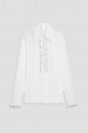 Блуза из лиоцелла и жоржета с оборками ANNA SUI, белый Sui
