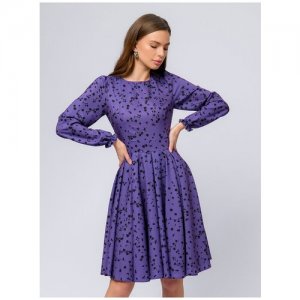 Платье , повседневное, до колена, размер 50, фиолетовый 1001dress. Цвет: фиолетовый