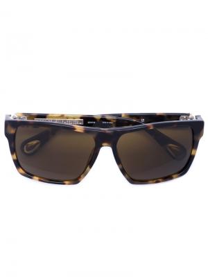 Солнцезащитные очки с квадратной оправой Linda Farrow. Цвет: коричневый