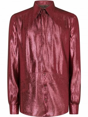 Рубашка с длинными рукавами и эффектом металлик Dolce & Gabbana. Цвет: розовый