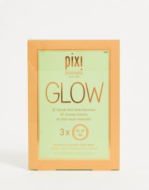 Тканевая гликолевая маска для сияния лица – Glow Glycolic Boost (3 шт. в упаковке)-Бесцветный Pixi