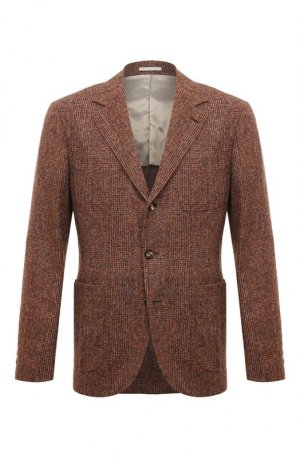 Шерстяной пиджак Brunello Cucinelli. Цвет: оранжевый
