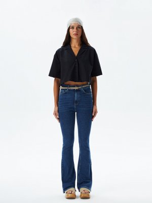 Женские джинсовые брюки-клеш с высокой талией XSIDE, светло-синий Xside