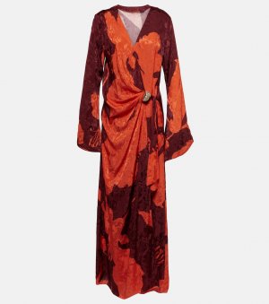 Жаккардовое платье макси с цветочным принтом , розовый Johanna Ortiz