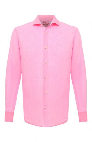 Льняная рубашка MC2 Saint Barth. Цвет: розовый
