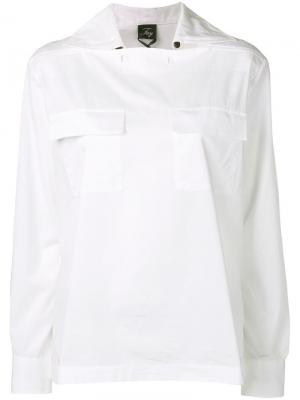 Блузка с карманами клапанами Fay. Цвет: белый