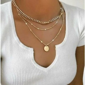 Ожерелье многослойное с кулоном Fashion jewelry