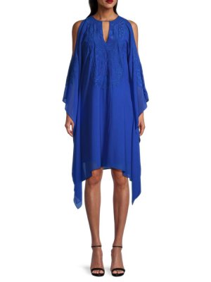 Платье миди с драпировкой Michaela и вышивкой , цвет Ultra Marine Blue Ungaro