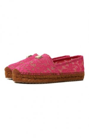 Текстильные эспадрильи Espadrilles Dolce & Gabbana. Цвет: розовый