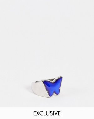 Серебристое кольцо унисекс с бабочкой Inspired-Серебристый Reclaimed Vintage