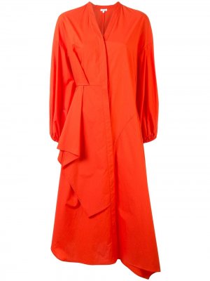 Платье-рубашка асимметричного кроя Enföld. Цвет: оранжевый