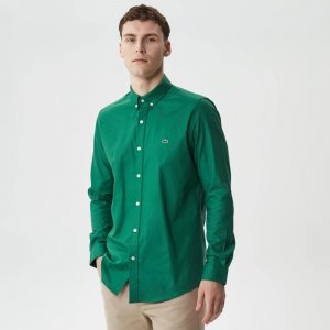 Рубашки Мужская рубашка Slim Fit Lacoste. Цвет: зелёный