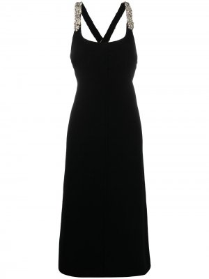 Коктейльное платье с бисером LANVIN. Цвет: черный