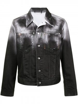 Укороченная джинсовая куртка с эффектом краски Namacheko. Цвет: черный