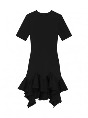 Короткое платье с рюшами, черный Givenchy