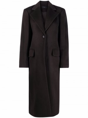 Пальто с объемными плечами Low Classic. Цвет: коричневый