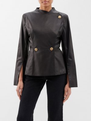 Кожаная куртка selmas с открытыми манжетами , черный By Malene Birger