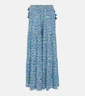 Широкие брюки soledad с цветочным принтом , синий Poupette St Barth