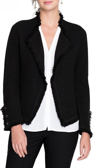 Пиджак смешанного трикотажа с бахромой , цвет Black Onyx NIC+ZOE