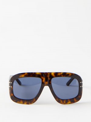 Солнцезащитные очки-авиаторы diorsignature m1u из ацетата DIOR, коричневый Dior