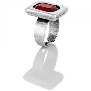 Посеребренное кольцо - перстень с красным кристаллом L'attrice di base. Цвет: серебристый/красный