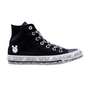 Мужские кроссовки Miley Cyrus x Chuck Taylor All Star Hi Black бело-черные 162234C Converse