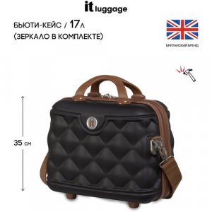 Бьюти-кейс IT Luggage, 30х35х17 см, черный luggage. Цвет: черный